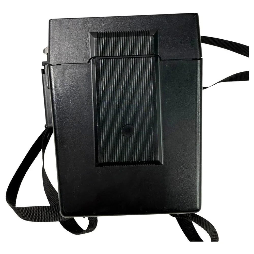 Polaroid Sun 600 LMS Instant Film Camera With Strap UNTESTED Vintage Black Retro